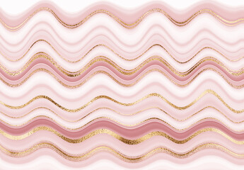 Wall Mural - Abstract wave background texture design with gold stripes.