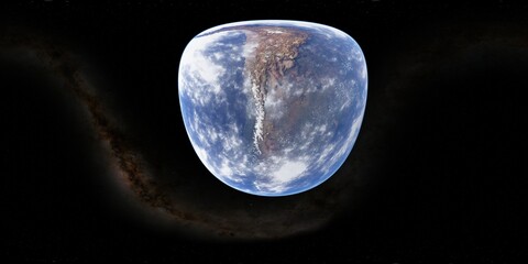 Wall Mural - 360 degree environment map of an orbital view of the earth in a height of 1000 km above the andes.