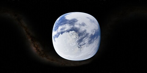 Wall Mural - 360 degree environment map of an orbital view of the earth in a height of 1000 km above antarctica.