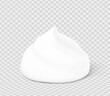 Creamy foam with realistic shadow. Vector illustration isolated on transparent background. Ready for use in your design. EPS10.	