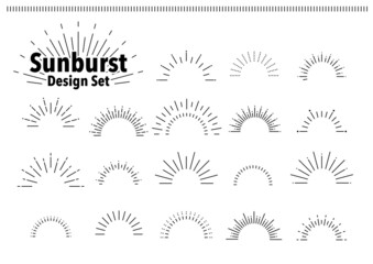 Wall Mural - Sunburst Design Set シンプル見出しフレームセット