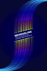 Poster - colorful particle lines internet technology big data background