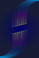 Poster - colorful particle lines internet technology big data background