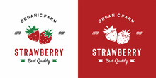 Vintage Strawberry Fruit Logo Illustration Suitable For Fruit Shop And Fruit Farm