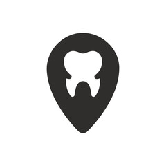 Sticker - Dental clinic location icon on white background