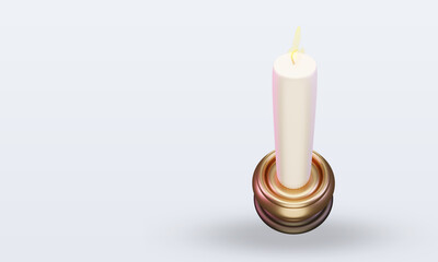 Wall Mural - 3d Candle easter icon rendering Top view