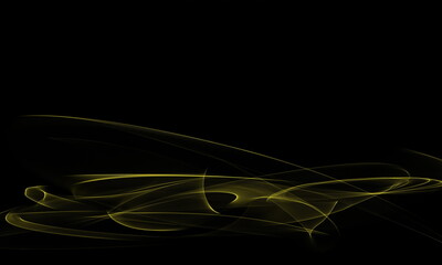 Poster - Neon yellow abstract wave on a black background 
 design for website, poster, brand identity, brochure  