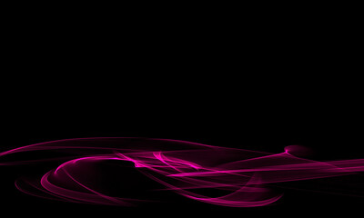 Poster - Neon pink abstract wave on a black background 
 design for website, poster, brand identity, brochure  