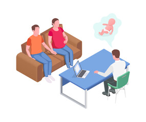 Wall Mural - Pregnancy Isometric Icon