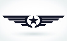 Silhouette Winged Star Branding Simbol