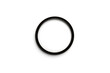 Black rubber gasket seal ring isolated on white background.