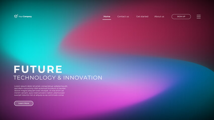 Blurred backgrounds with modern abstract blurred color gradient patterns. Smooth templates collection for landing page, web, brochures, posters, banners, flyers and cards. Vector illustration. 
