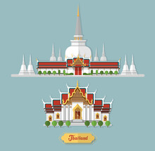 Thailand  Temple Flash Design Element  For You Design Use For Web Banner Backdrop Or Background ,vector Illustration