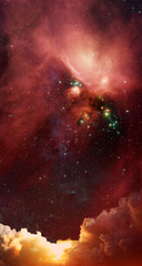 Wall Mural - red space background. elements of this image furnished by nasa.