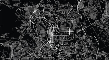 Urban vector city map of Donestsk, Ukraine, Europe