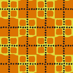 Poster - Orange and yellow abstract checkered windows. Vector.