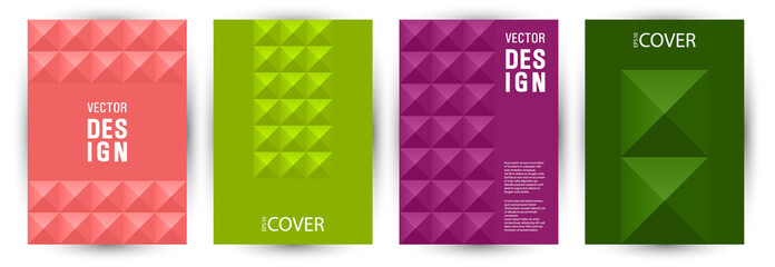 School notebook front page layout bundle geometric design. Bauhaus style digital poster mockup