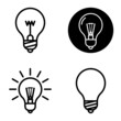 © Artem - Lightbulbs1-3 Flat Icon Set Isolated On White Background
