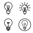 © Artem - Lightbulbs1-3 Flat Icon Set Isolated On White Background