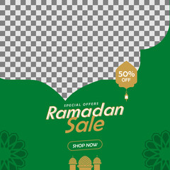 Poster - Ramadan sale flat design social media banner promotion