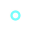 The letter O is two lines. circle. double. blue, simple symbol logo vector