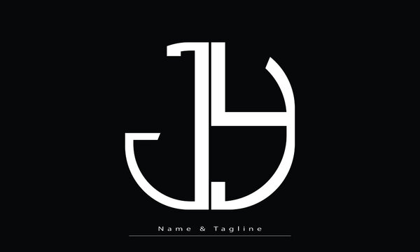 Alphabet letters Initials Monogram logo JY , YJ