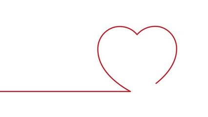 Wall Mural - heart animation love black white green screen red heart | 2d animated love illustration hearts | dra