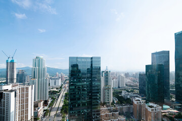  Skyscrapers and unfinished building in the city