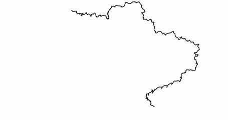 Poster - Drawing contours border country ukraine, map Ukraine UA