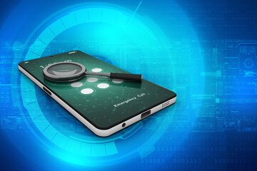 Poster - 3d rendering mobile phone search
