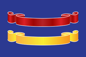 Wall Mural - abstract golden and red gradient ribbon