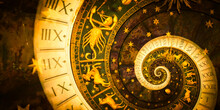 Zodiac Signs Horoscope Background. Concept For Fantasy And Mystery