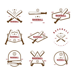 Set baseball logo design template illustration