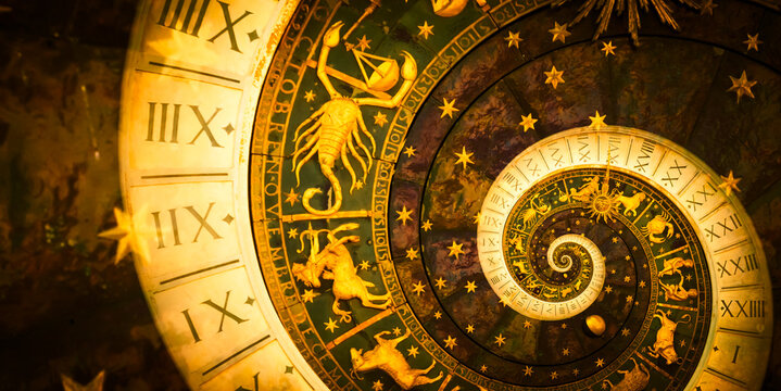 Zodiac Signs Horoscope background. Concept for fantasy and mystery