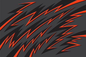 Poster - abstract background with red spikes and zigzag line pattern