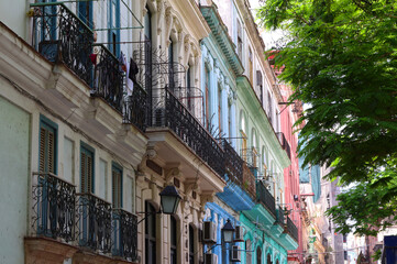 Ancient colonial buildings in Havana, Cuba