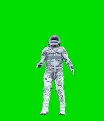 Wall Mural - Astronaut isolated on green background