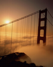 Dusk At Golden Gate Bridge, San Francisco, California, USA