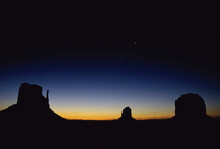 Silhouette Of Rock Formations, Monument Valley, Arizona, USA