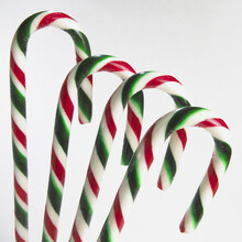 Close-up Of Four Candy Canes