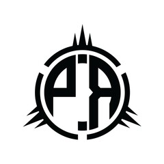 PR Logo monogram circle element design template