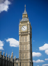 Low Angle View Of A Clock Tower, Big Ben, London, England