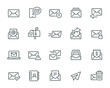 Mail and email Icons Set. Such as Mailbox, Sending, Archive, Contacts and others. Editable vector stroke.