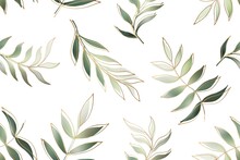Elegant Olive Green Bouquet Seamless Pattern. Luxury Tropical Vector Background