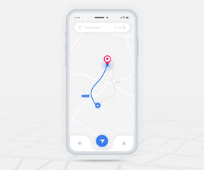 Map GPS navigation app ux ui concept, Mobile map application, Smartphone App search map navigation, Technology map, City navigation maps, City street, gps tracking, Location tracker, Vector