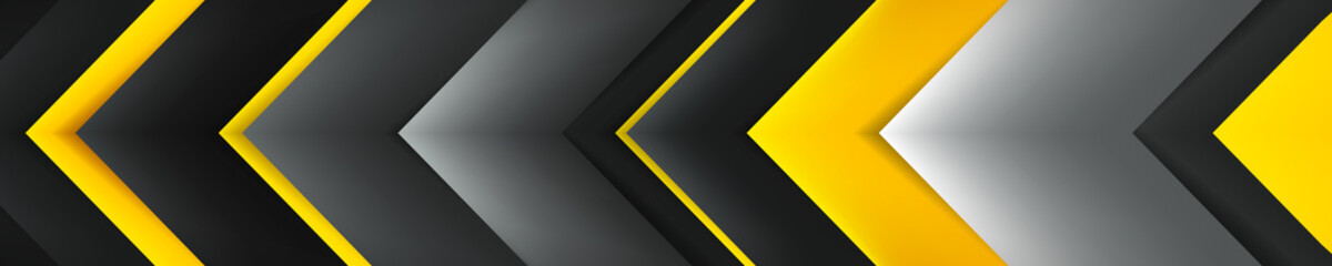 Poster - Abastract black background with yellow accent. Geometry dark pattern. Vector design backdrop