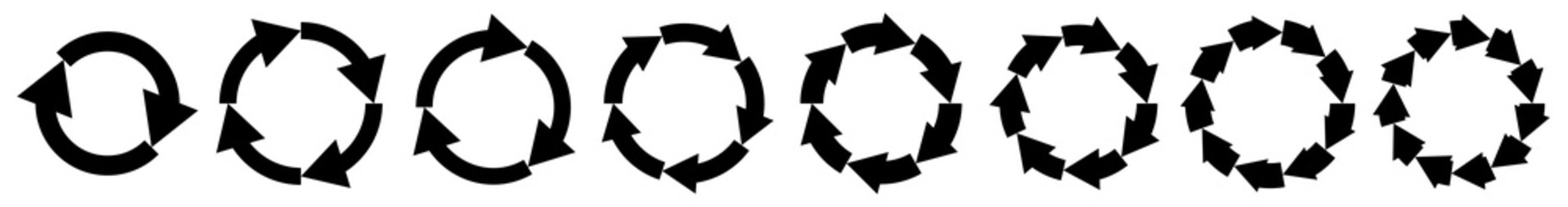 Aufkleber - Circular, circle arrows as repetion, recycle, cycle icon, symbol