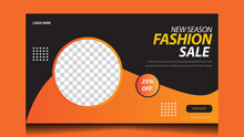 Business Facebook Cover Page Social Fasion Media Post Web Banner Template.

