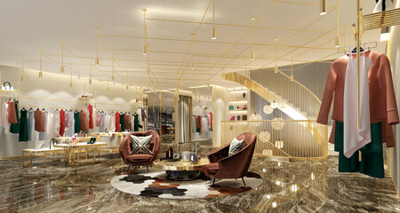 3d render of fashion store