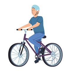 Poster - man in purple bicycle